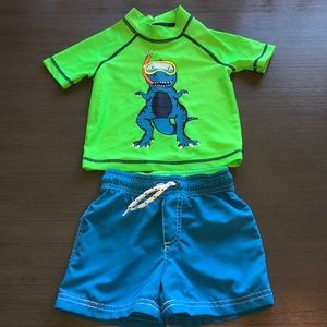 EUC Carter’s Swimsuit and Rashguard 18M